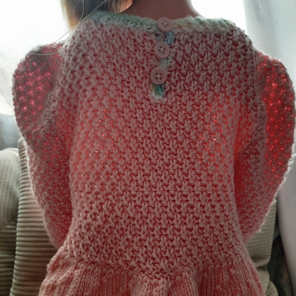 Prairie Baby Dress Puffed Sleeves Bubblegum Pink - Picture 11 of 15